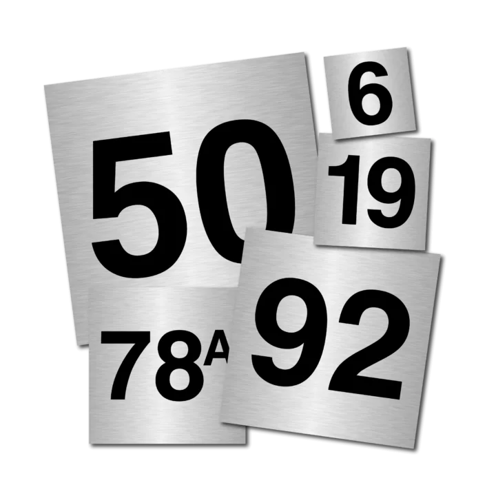 Edelstahl Hausnummer quadratisch